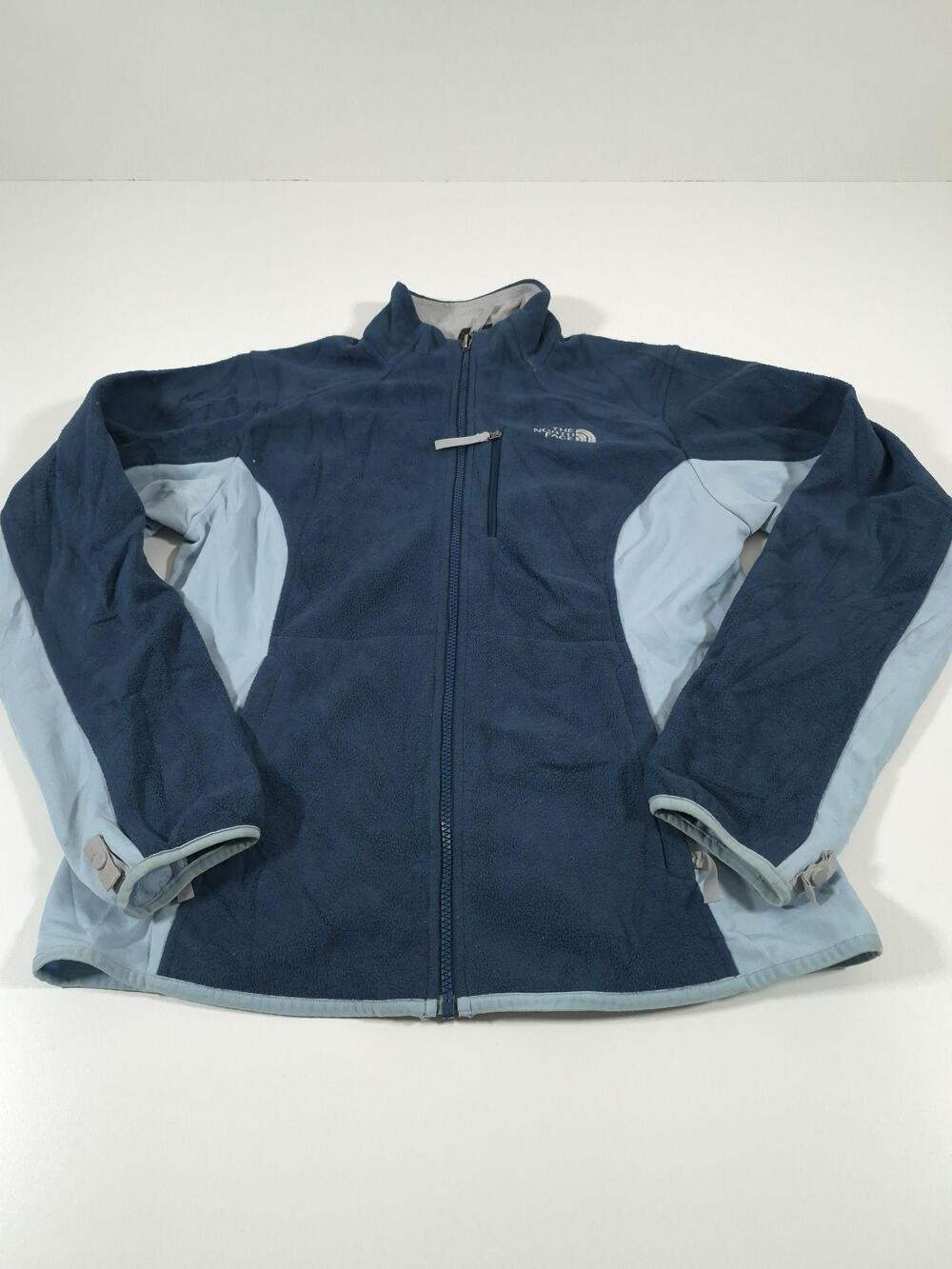 The North Face Jacket Womens Medium Blue Fleece Full Zip Colorblock Hiking